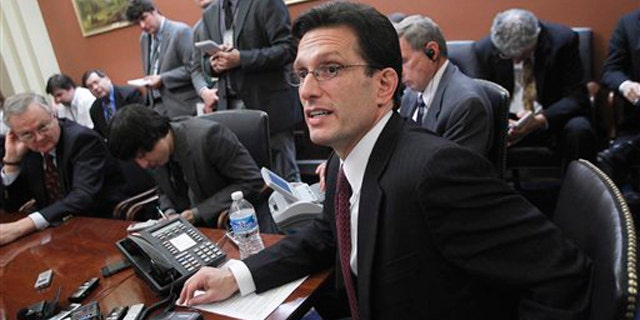 In this Feb. 28 file photo, House Majority Leader Eric Cantor speaks to reporters on Capitol Hill.