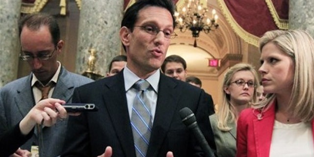 In this Aug. 1 photo, House Majority Leader Eric Cantor leaves the House chamber in Washington.