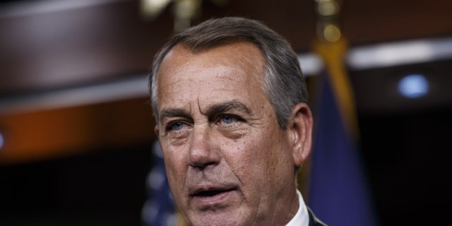 Feb. 26, 2015: Then-House Speaker John Boehner of Ohio speaks during a news conference on Capitol Hill in Washington.