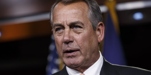 Feb. 26, 2015: Then-House Speaker John Boehner of Ohio speaks during a news conference on Capitol Hill in Washington.