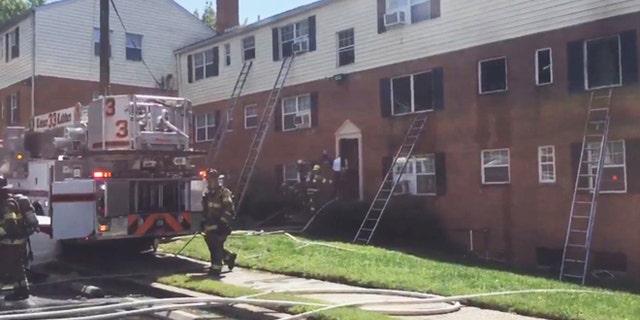 A pregnant woman was critically burned after being set on fire by her boyfriend in her suburban Maryland apartment, police say.