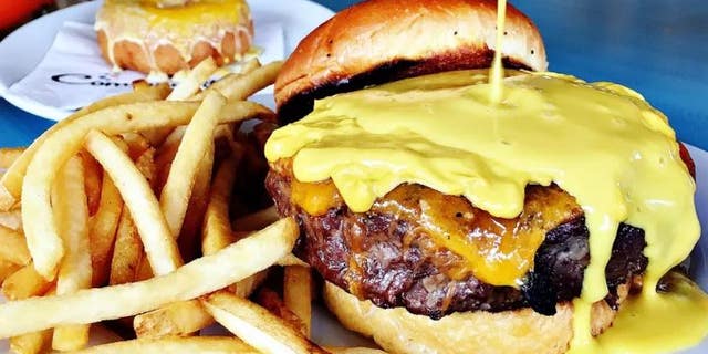 The Golden Showers burger at Community in Bethesda, Maryland.