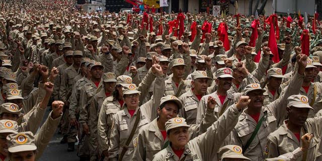 The Bolivarian militias were first created by the late Hugo Chavez to assist the armed forces in the defense of his "revolution."