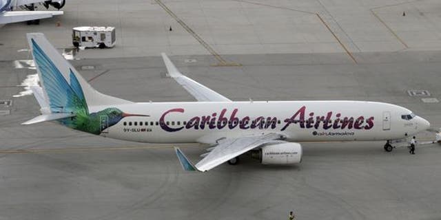 A Caribbean Airlines jet in Miami. (AP Photo/Lynne Sladky)
