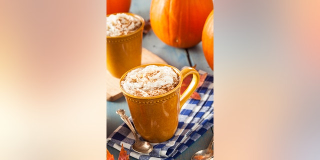 Autumn Pumpkin Spice Latte with Milk and Cream