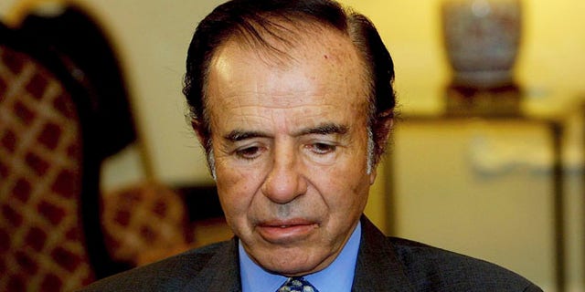 Former Argentinian President Carlos Menem in a 2003 file photo.