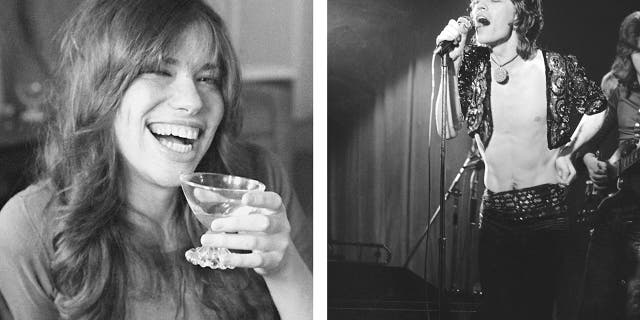 It was revealed Wednesday Aug. 22, 2018, that a lost Mick Jagger, right, duet with Carly Simon, left, has been found more than 45-years after it was first recorded apparently in 1972, with Jagger and Simon seemingly sitting together at a piano and singing a slow love ballad thought to be named "Fragile."