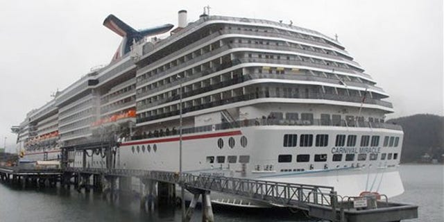 The Carnival Miracle docked in Juneau, Alaska.