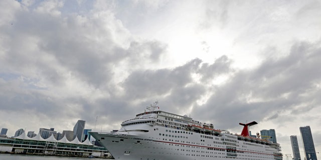 The Carnival cruise ship Ecstasy leaves the port in Miami, Florida, September 18, 2015.