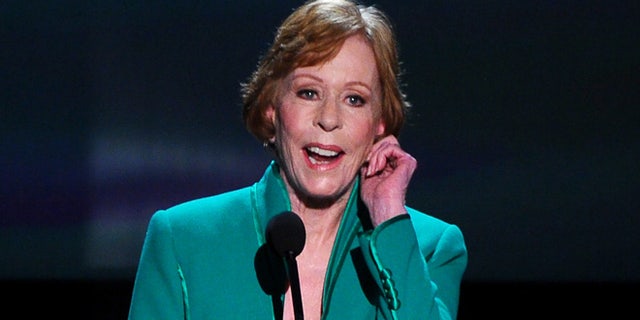 January 30, 2016. Carol Burnett tugs her ear as she accepts the Screen Actors Guild life achievement award at the 22nd annual Screen Actors Guild Awards at the Shrine Auditorium.