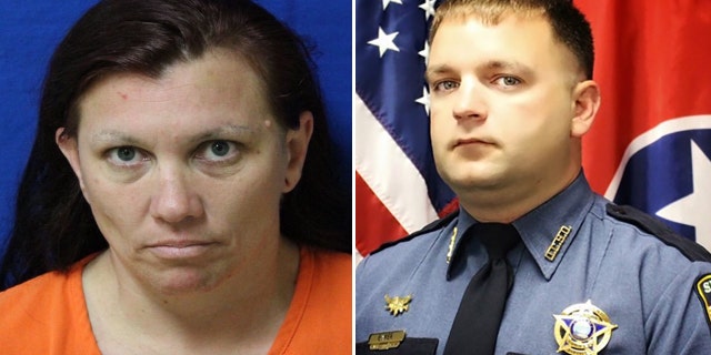 Erika Castro-Miles, 38, left, was charged in connection with the death of Tennessee sheriff’s deputy Sgt. Daniel Baker, right, late Wednesday, officials said.