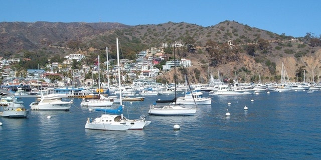 The blue waters off the coast of California's Catalina Island.