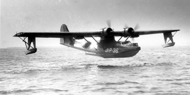File photo - A PBY-5 making a landing. (Credit: U.S. Navy)