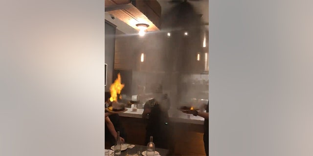 The waiters were serving up flaming plates of saganaki when the sprinkler system kicked in.