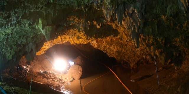 A cave complex is seen after 12 boys and their soccer coach went missing, in Mae Sai, Chiang Rai province, in northern Thailand, Sunday, July 1, 2018.