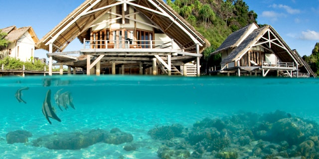 Indonesia - Misool Eco Resort Located in Indonesia's Raja Ampat archipelago...very remote. Amazing marine life, 12 bungalows out of salvaged driftwood.