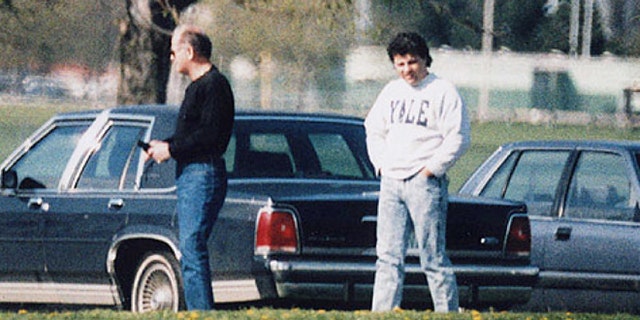 This undated surveillance photo shows James "Whitey" Bulger, left, with his former right hand man, Kevin Weeks. (AP/U.S. Attorney's Office)