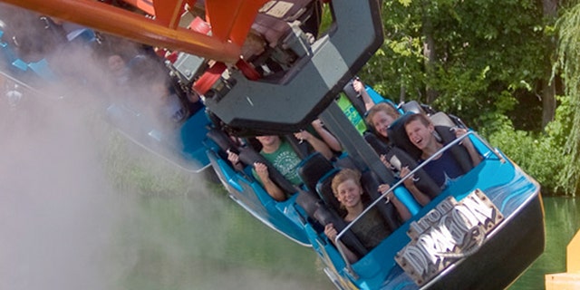 The Iron Dragon at Cedar Grive is a suspended coaster that swoops around a track that takes you around the woods and over a lagoon.