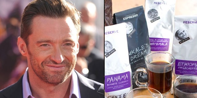 A variety of products from Hugh Jackman's Laughing Man Coffee & Tea company.