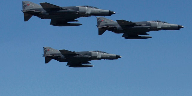 Turkish military aircrafts are shown in this 2010 file photo. Turkey said Syria shot down one of its air force jets Friday.