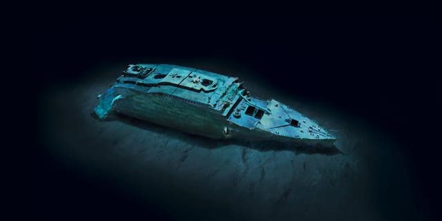 Etheral views of Titanic's bow (modeled) offer a comprehensiveness of detail never seen before.