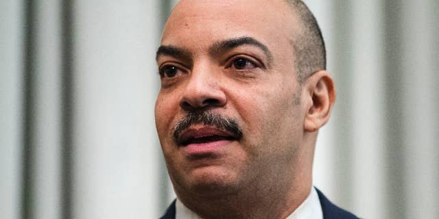 FILE - In this Feb. 10, 2017 file photo, Philadelphia District Attorney Seth Williams speaks during a news conference in Philadelphia. Federal authorities have expanded a bribery case against Williams but say they don’t plan to delay the scheduled May 31 trial. Williams remains in the $175,000-a-year job but has a deputy oversee legal matters because his law license is suspended. (AP Photo/Matt Rourke)