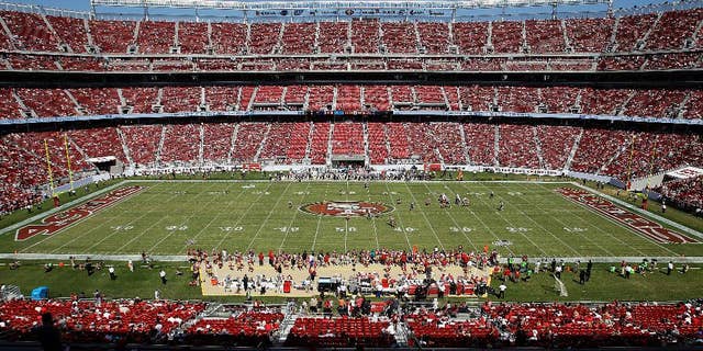 The field at Levi's Stadium is shown during the third quarter of an NFL preseason football game between the San Francisco 49ers and the San Diego Chargers in Santa Clara, Calif., Sunday, Aug. 24, 2014. (AP Photo/Mathew Sumner)