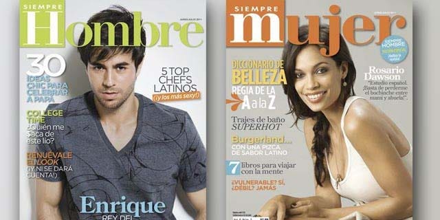 June 10, 2011: Actress Rosario Dawson and singer Enrique Iglesias appear on the covers of the June/July issues of  "Siempre Mujer" and "Siempre Hombre" magazines. Dawson talks about her Latina roots, while Iglesias highlighted the importance of reinventing himself as an artist.