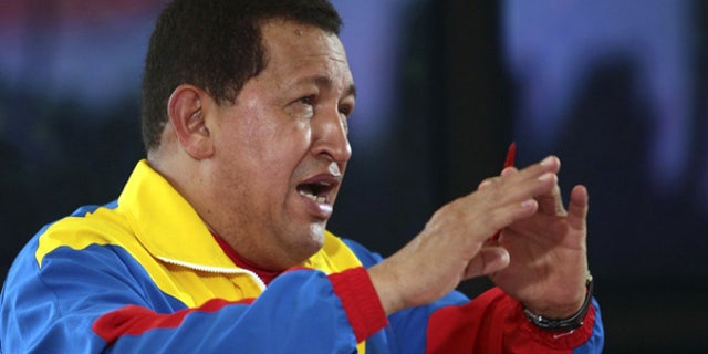 Oct. 3, 2010: Venezuela's President Hugo Chavez talks during his weekly broadcast in Guarico.