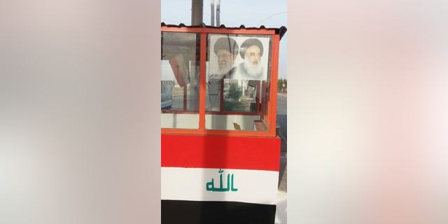 Christian locals say this checkpoint, up until just weeks ago, had a picture of the Virgin Mary, but it was replaced with images of the Iranian Supreme Leaders.