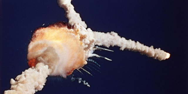 The space shuttle Challenger explodes shortly after lifting off from Kennedy Space Center in Florida, Jan. 28, 1986. (Associated Press)