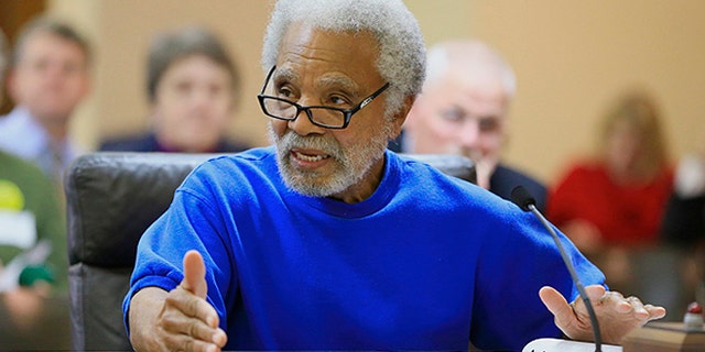March 4, 2015: Nebraska State Sen. Ernie Chambers speaks at a hearing before the Judiciary Committee in Lincoln, Neb.
