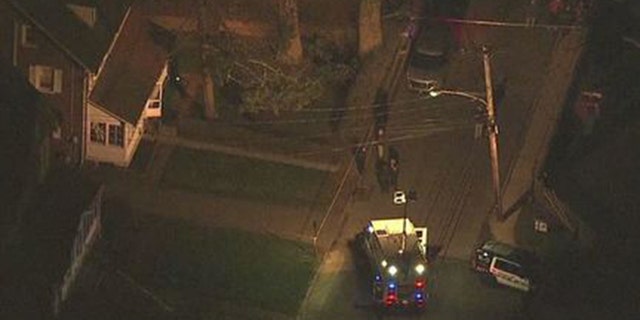 The site of the shooting Monday in Radnor Township, Pa., outside of Philadelphia.