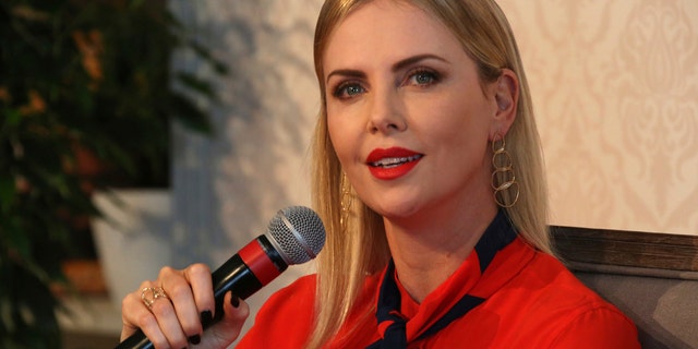 Charlize Theron speaks at the Global Education and Skills Forum in Dubai, United Arab Emirates, March 17, 2018.