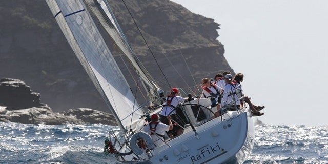 The crew of the Cheeki Rafiki was returning from Antigua Sailing Week in the Caribbean when the 40-foot vessel started taking on water amid poor weather conditions roughly 1,000 miles east of Cape Cod, Mass., on Thursday. UK charter company Stormforce Coaching said it was “devastated” that the search ended without locating the four sailors. (Tim Wright/Antigua Sailing Week)