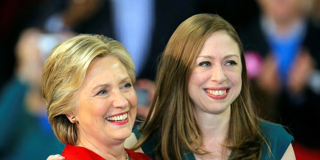 Chelsea Clinton is seen with her mother, Hillary Clinton, at a campaign rally in Raleigh, North Carolina, November 8, 2016.