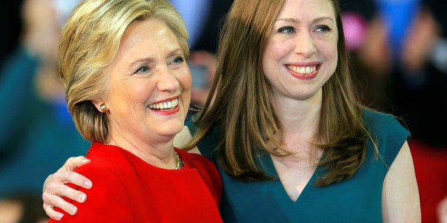 Chelsea Clinton is seen with her mother, Hillary Clinton, at a campaign rally in Raleigh, North Carolina, November 8, 2016.