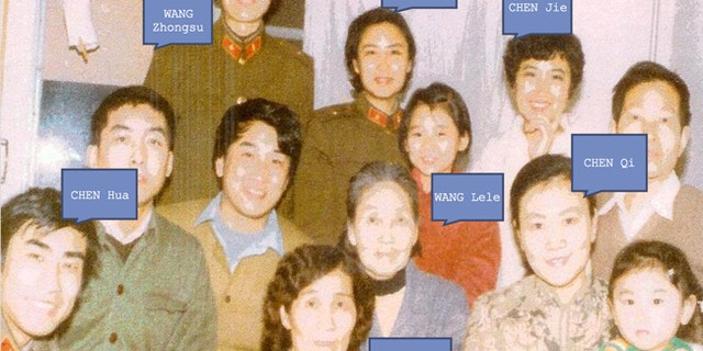Undated photo of Yanping Chen and family wearing PLA uniforms.