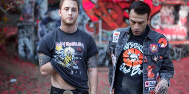 Chet Hanks, left, with Drew Arthur, right, from FTRZ.
