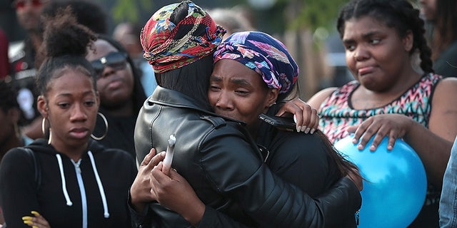 The $7,500 from the Crime Victim’s Compensation fund is supposed to go toward staff salary, use of facilities, transportation, a casket as well as other memorialization costs (pictured, a memorial for a homicide victim in June)