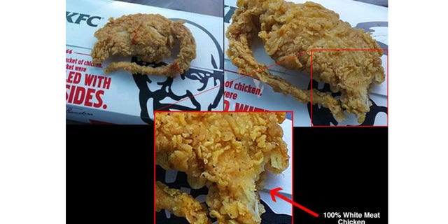 KFC sent out images showing how the meat could not have been rat.