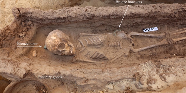 One of the child burials discovered at Gebel el Silsila, dubbed 'ST63' by archaeologists (Copyright: Gebel el Silsila Project)