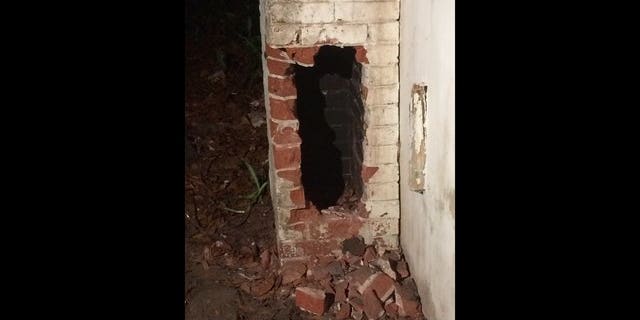 The chimney after the rescue.