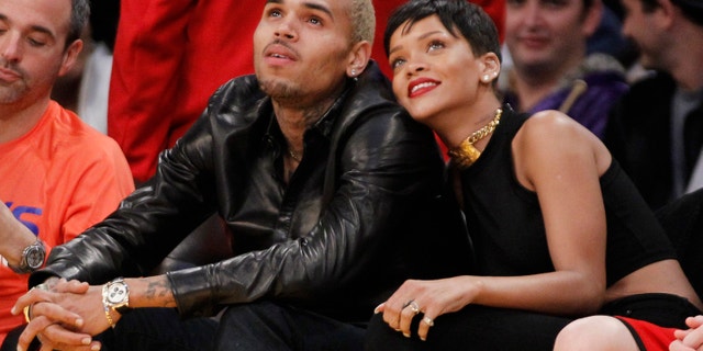 Chris Brown and Rihanna on Christmas, 2012.