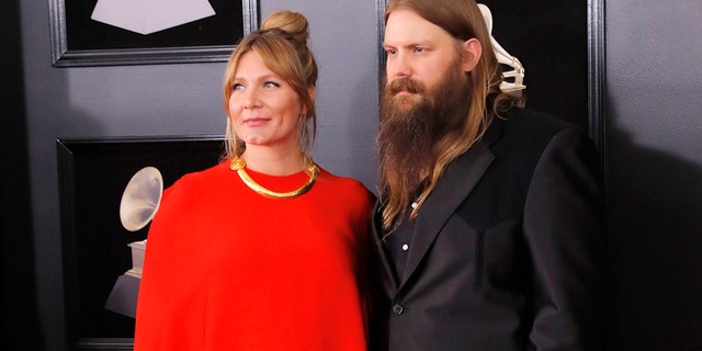 Chris Stapleton and Morgane Stapleton at the 60th Annual Grammy Awards.