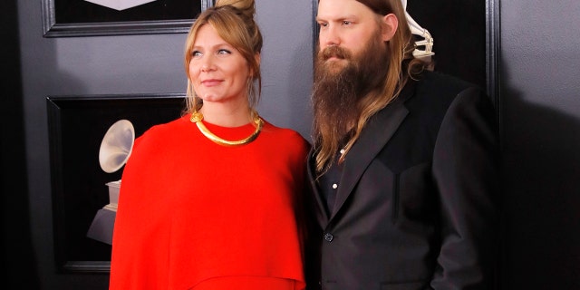 Chris Stapleton and Morgane Stapleton at the 60th Annual Grammy Awards.