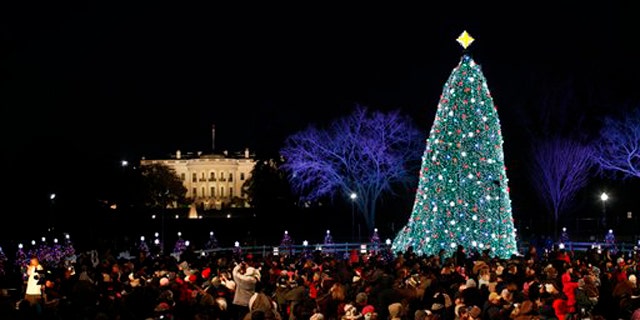 Dec. 9, 2010: The National Christmas Tree is shown at the Ellipse across from the White House in Washington.