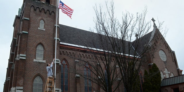 March 30, 2014: This photo shows the former Holy Trinity Roman Catholic Church in Syracuse, N.Y. The church will soon be called Masjid Eisa Ibn Marya - The Mosque of Jesus son of Mary.
