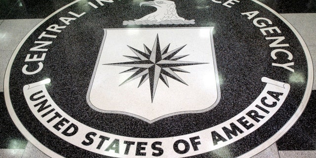 The logo of the CIA as seen in the lobby of the agency's headquarters in Langley, Virginia.