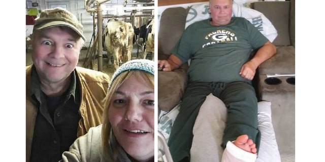 Dale and his wife, Karen, are pictured above. Dale is recovering from foot surgery.